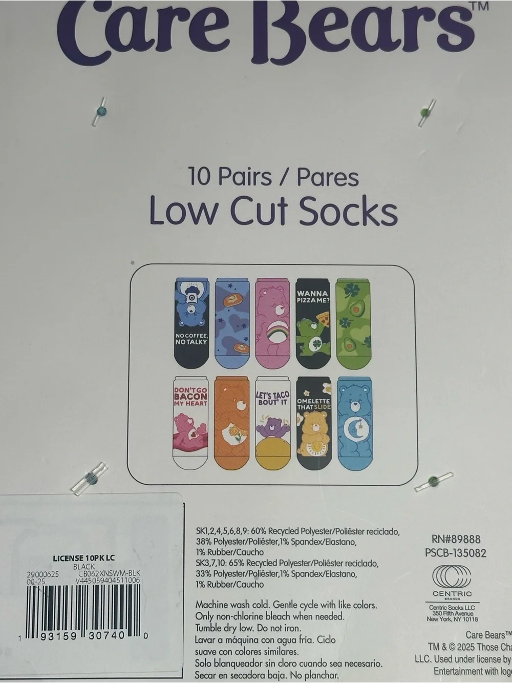 Care Bears 10-Pack Low Cut Socks NWT | Size 4-10
